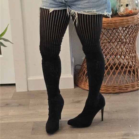 Donald Pliner Elektra thigh high sock heeled boots size 11 Over-The-Knee Boots - Picture 11 of 16